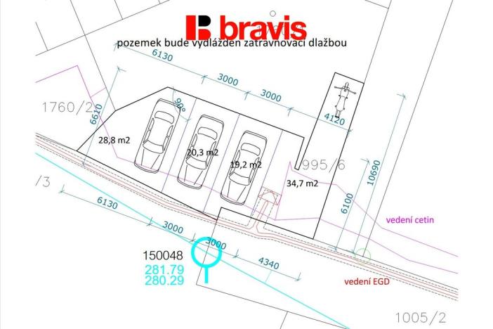 Prodej pozemku, Brno - Lesná, 100 m2