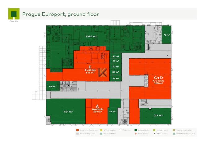 Pronájem obchodního prostoru, Praha - Ruzyně, Aviatická, 770 m2
