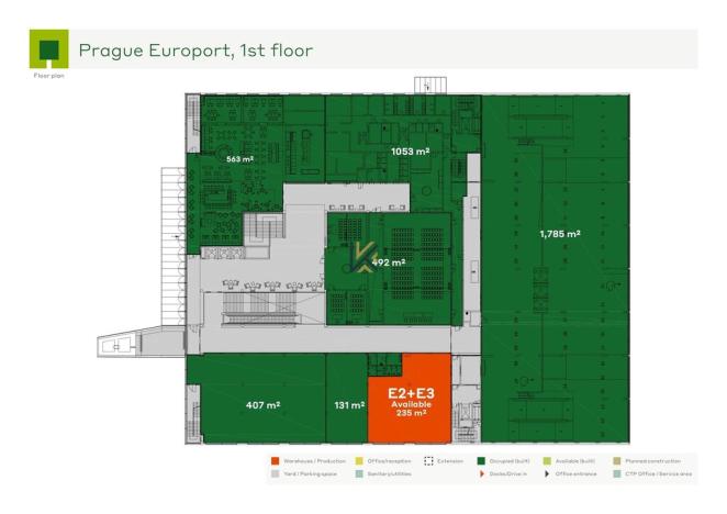Pronájem obchodního prostoru, Praha - Ruzyně, Aviatická, 235 m2
