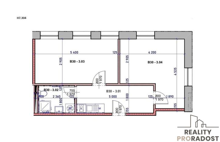 Pronájem bytu 2+1, Brno, Hybešova, 43 m2