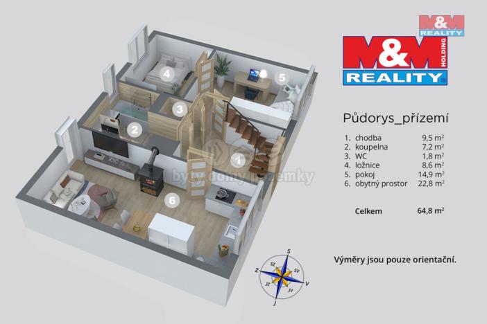 Prodej rodinného domu, Hostomice, Palackého, 81 m2