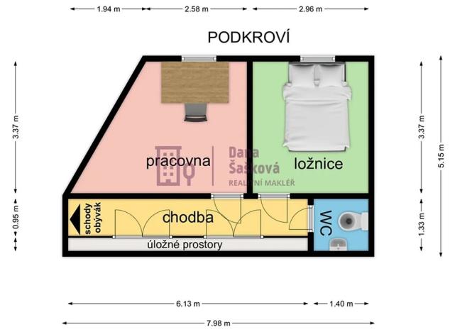 Prodej bytu 4+1, Jindřichův Hradec, Stará cesta, 132 m2