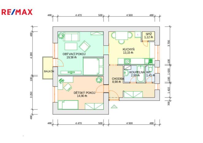 Prodej bytu 2+1, Příbram - Příbram IV, Hornických učňů, 75 m2