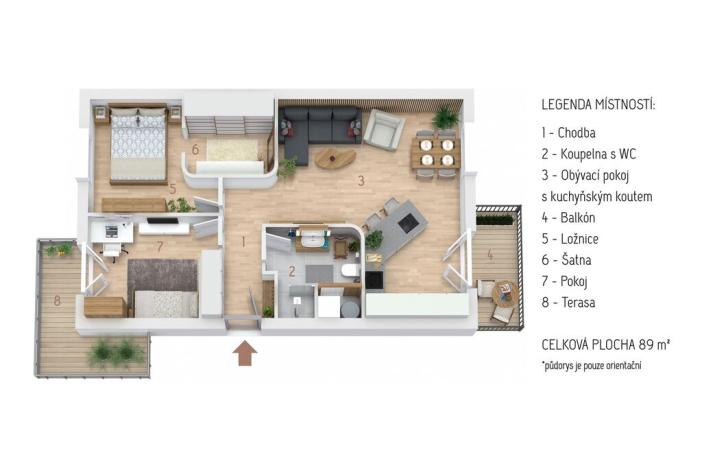 Prodej bytu 3+kk, Plzeň - Křimice, Žitná, 89 m2
