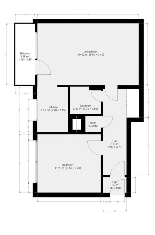 Pronájem bytu 2+kk, Praha - Košíře, Česká, 46 m2