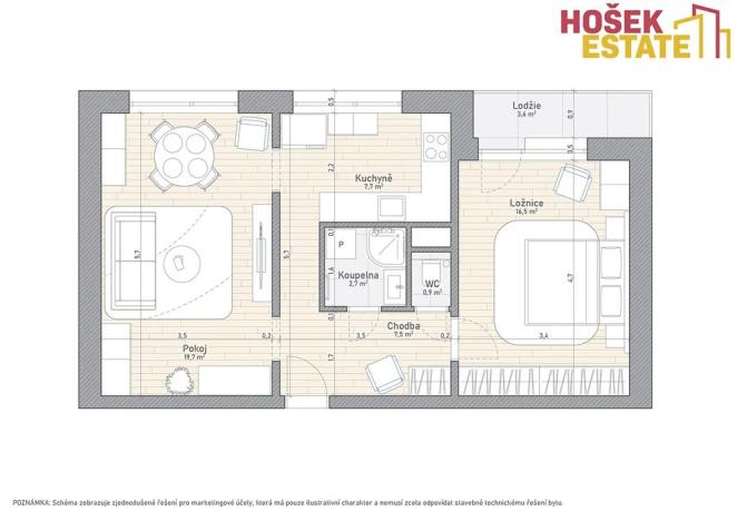 Prodej bytu 2+1, Přerov, Bayerova, 55 m2