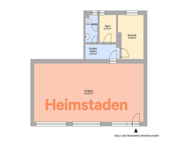 Pronájem obchodního prostoru, Havířov - Šumbark, Slovenského národního povstání, 90 m2