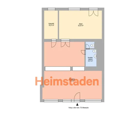 Pronájem obchodního prostoru, Havířov - Šumbark, nám. T. G. Masaryka, 122 m2