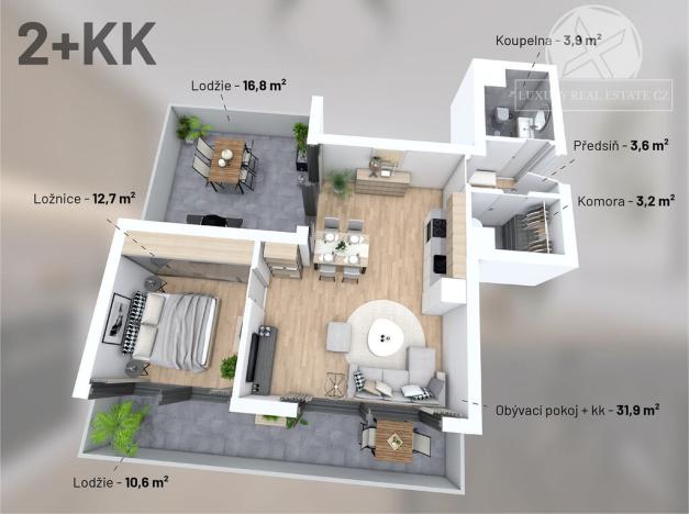 Prodej bytu 2+kk, Praha - Vysočany, V Předním Hloubětíně, 54 m2
