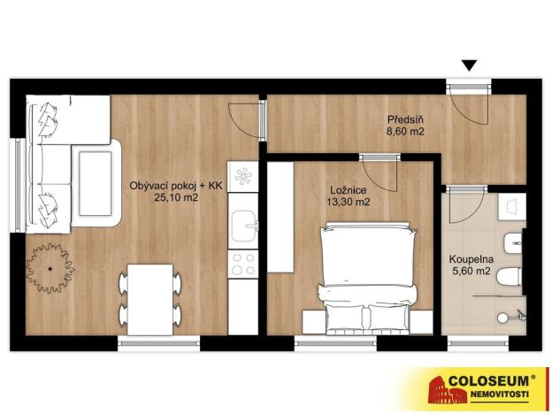 Prodej bytu 2+kk, Hrušovany nad Jevišovkou, 53 m2