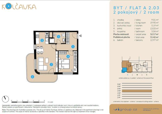 Prodej bytu 2+kk, Praha - Libeň, Nad Kolčavkou, 52 m2