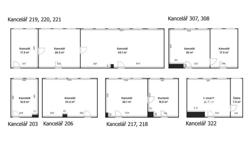 Pronájem kanceláře, Modřice, Nádražní, 44 m2