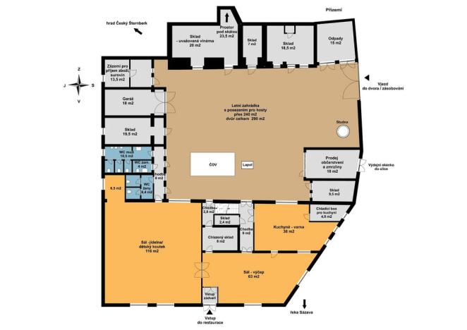 Prodej restaurace, Český Šternberk, 480 m2