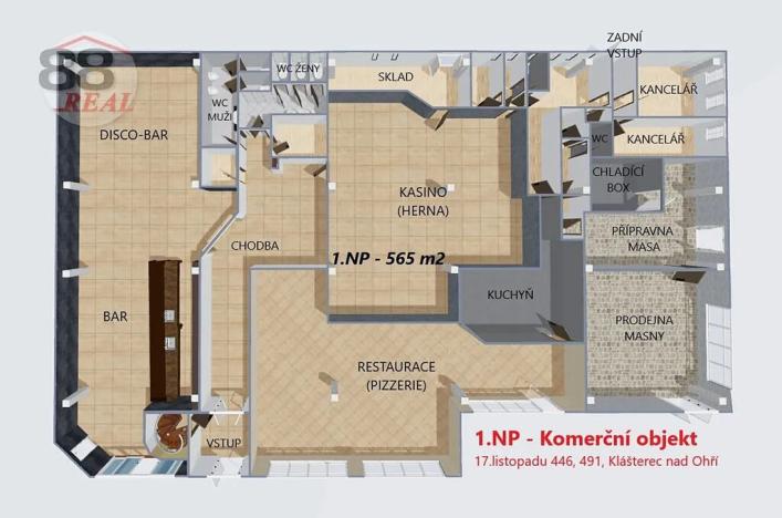 Prodej obchodního prostoru, Klášterec nad Ohří, 17. listopadu, 621 m2