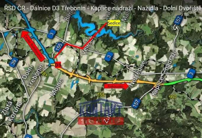 Prodej pozemku pro bydlení, Svatý Jan nad Malší - Sedlce, 1254 m2