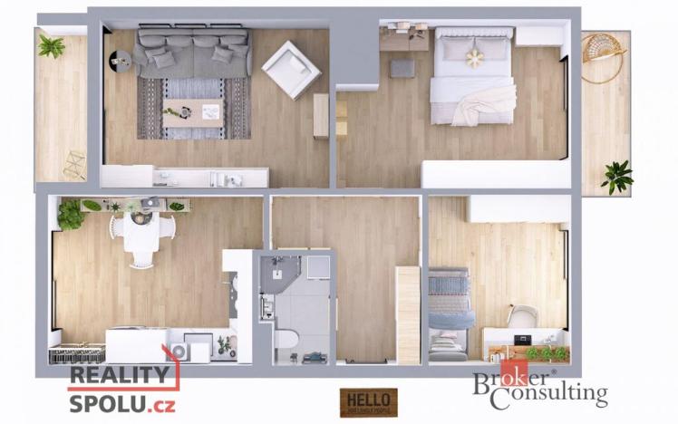 Prodej bytu 3+1, Nemanice, 70 m2