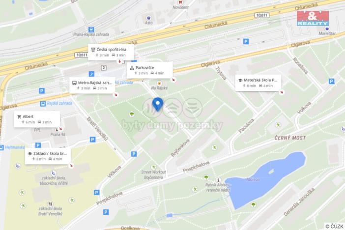 Pronájem bytu 3+kk, Praha - Černý Most, Bouřilova, 71 m2