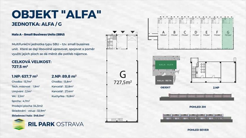 Pronájem skladu, Ostrava, Kotalova, 8855 m2
