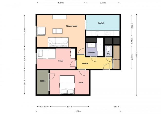 Pronájem bytu 3+kk, Praha - Chodov, Jeřábkova, 70 m2