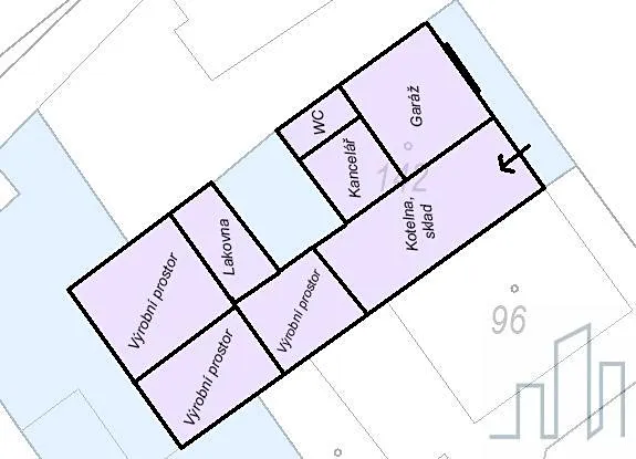 Prodej výrobních prostor, Lahošť, Švermova, 255 m2