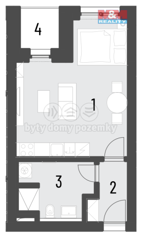 Prodej bytu 1+kk, Brandýs nad Labem-Stará Boleslav, Dřevčická, 36 m2