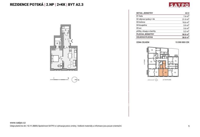Prodej bytu 2+kk, Praha - Vinohrady, Polská, 58 m2