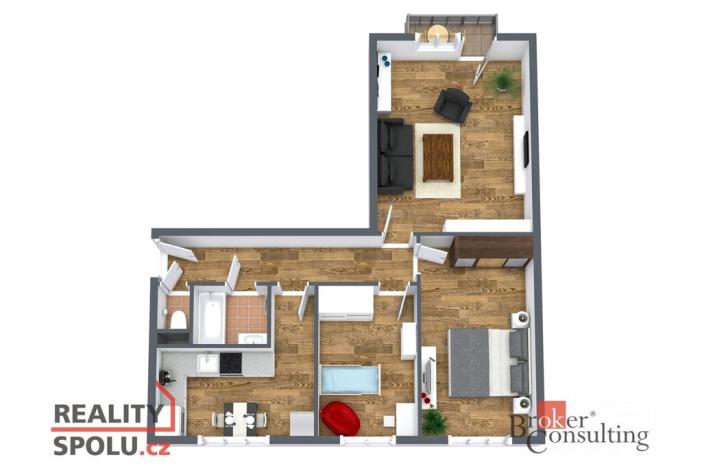 Prodej bytu 3+1, Plzeň - Radčice, Rolní, 67 m2