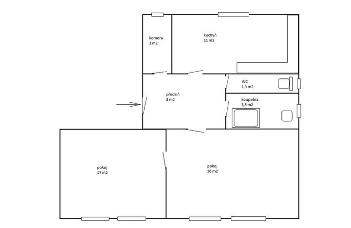 Prodej bytu 2+1, Karlovy Vary, Vítězná, 72 m2