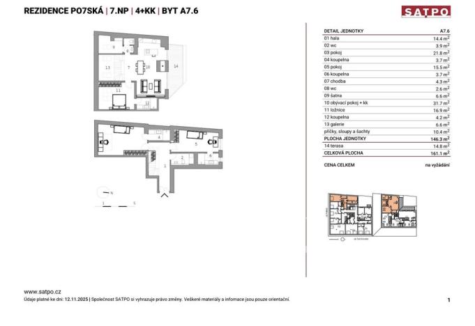 Prodej bytu 4+kk, Praha - Vinohrady, Polská, 146 m2