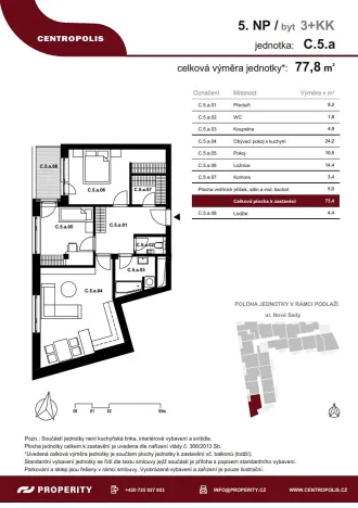 Prodej bytu 3+kk, Brno, Nové sady, 73 m2