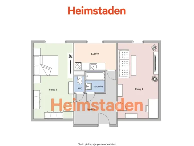Pronájem bytu 2+1, Karviná - Ráj, Kosmonautů, 52 m2