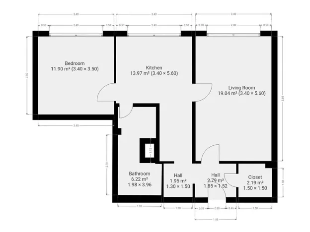Pronájem bytu 2+1, Praha - Braník, Údolní, 59 m2
