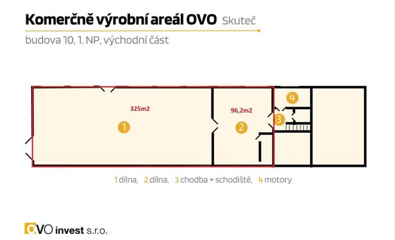 Pronájem výrobních prostor, Skuteč, Husova, 421 m2