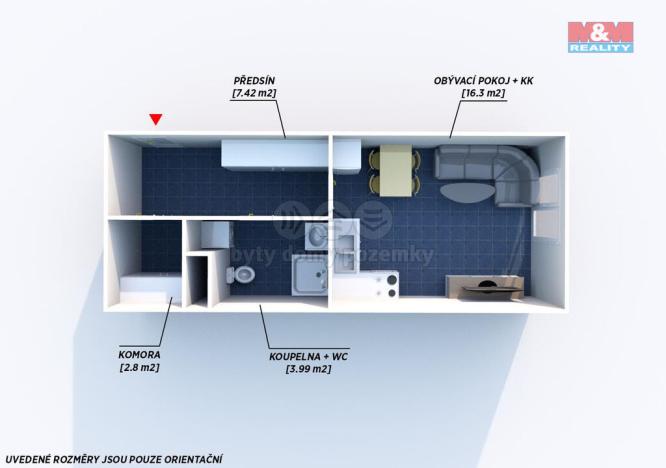 Pronájem bytu 1+kk, Třemošná, Školní, 32 m2