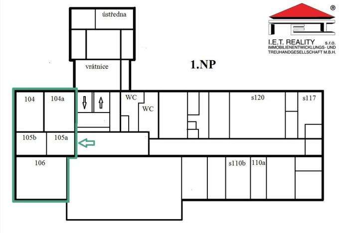 Pronájem kanceláře, Brno, Kroftova, 81 m2