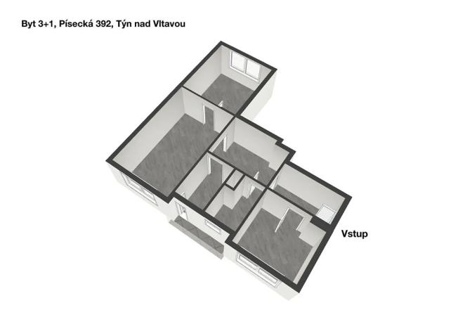 Pronájem bytu 3+1, Týn nad Vltavou, Písecká, 67 m2
