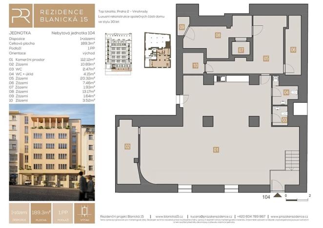 Prodej obchodního prostoru, Praha - Vinohrady, Blanická, 824 m2