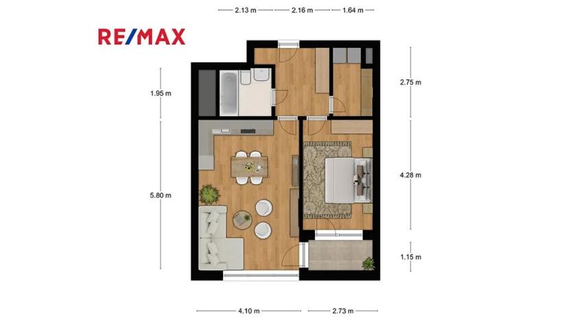 Pronájem bytu 2+kk, Praha - Kamýk, Zimova, 55 m2