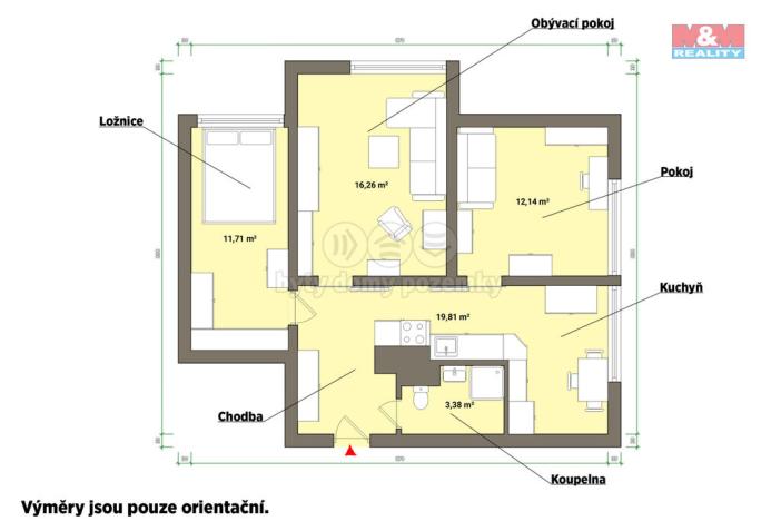 Prodej bytu 3+1, Tachov, Zárečná, 63 m2