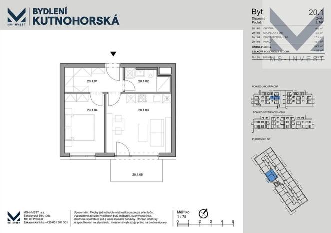 Prodej bytu 2+kk, Praha - Dolní Měcholupy, Kutnohorská, 39 m2