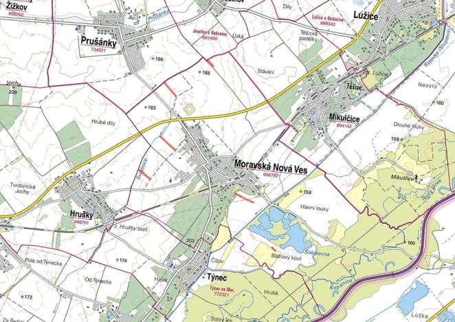 Prodej pole, Moravská Nová Ves, 23507 m2