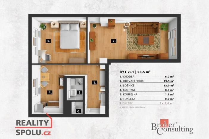 Prodej bytu 2+1, Praha - Modřany, Klostermannova, 53 m2