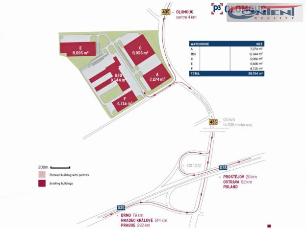 Pronájem výrobních prostor, Olomouc - Nemilany, Dolní novosadská, 1566 m2