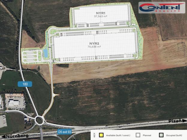 Pronájem výrobních prostor, Nýřany, Hřbitovní, 18781 m2