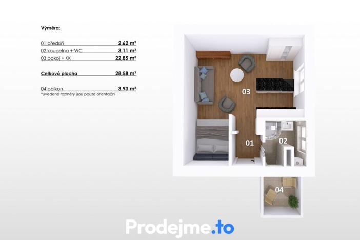 Prodej bytu 1+kk, Znojmo, Růženy Svobodové, 28 m2