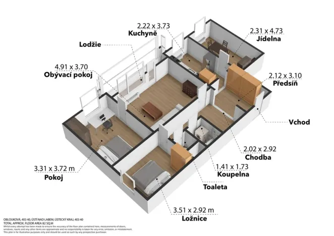 Prodej bytu 4+1, Ústí nad Labem - Krásné Březno, V Oblouku, 78 m2