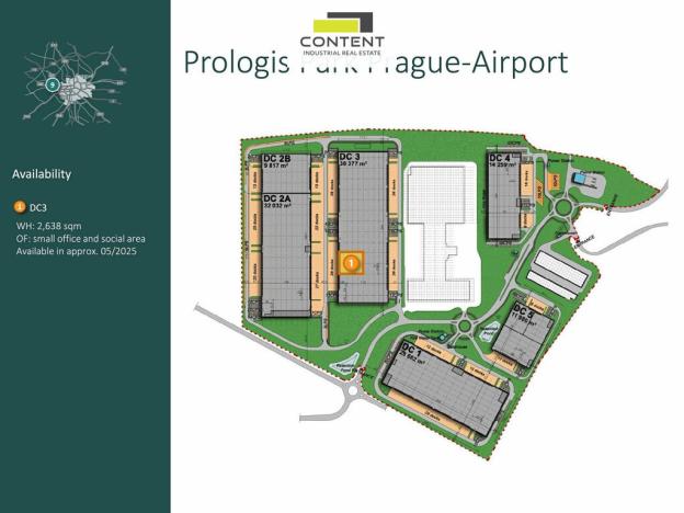 Pronájem skladu, Jeneč, Průmyslová, 2638 m2