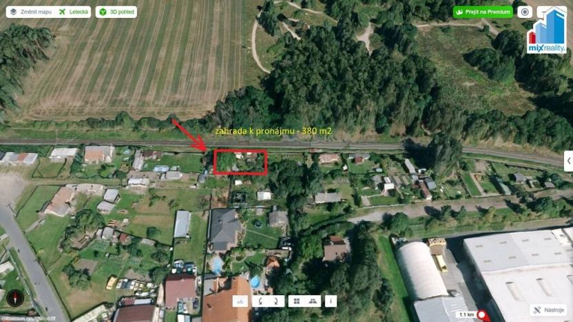 Pronájem zahrady, Nýřany, 380 m2