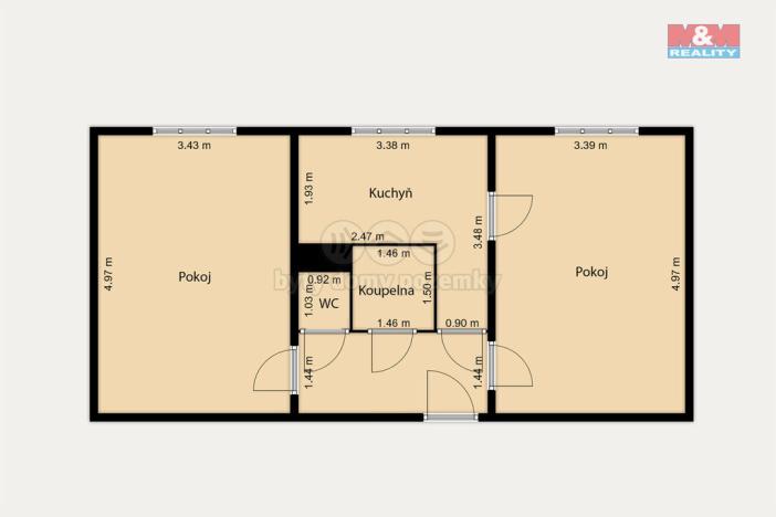 Prodej bytu 2+1, Habartov, Švermova, 53 m2