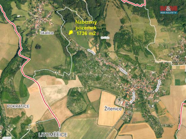 Prodej zahrady, Žitenice, 1736 m2